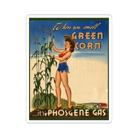 Vintage Kiss-Cut Sticker - 'When You Smell Green Corn...'